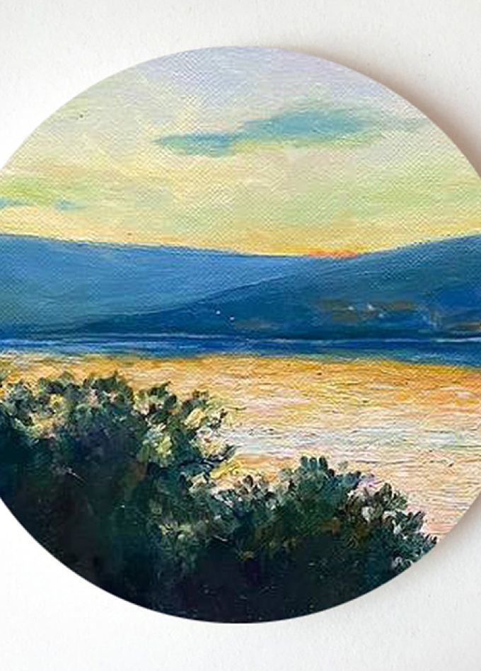 Вечерний пейзаж. Роспись магнита